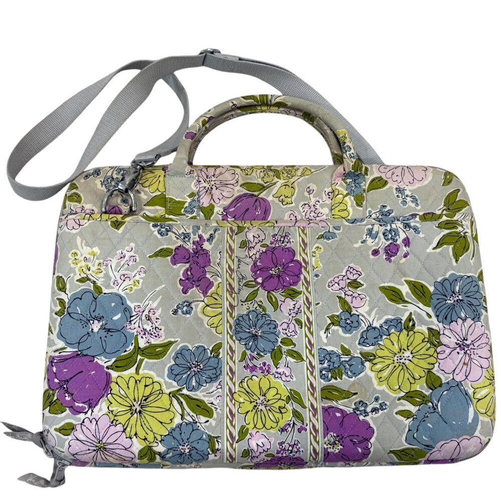Vera Bradley Quilted Floral Laptop Bag With Shoulder Strap & Handles Fits 13" La